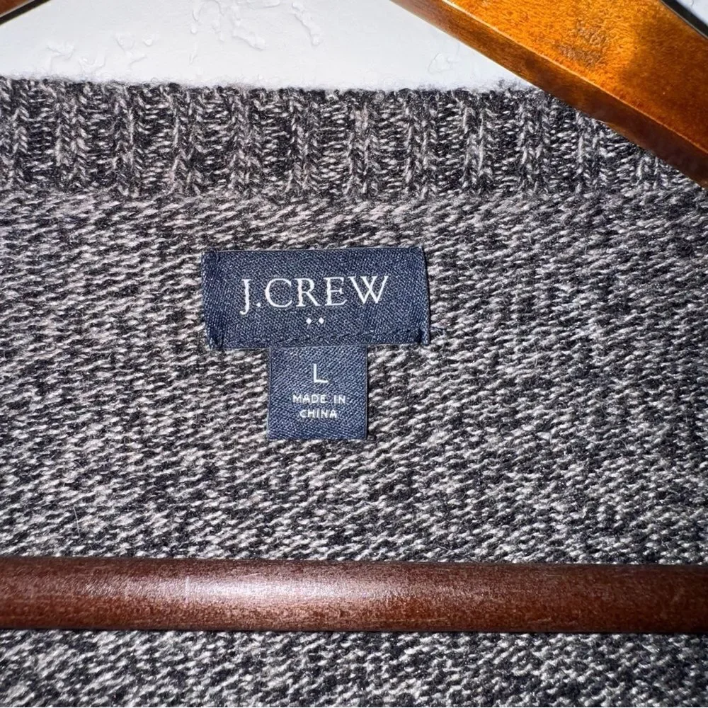 J. Crew Lambswool Blend Charcoal Crewneck Sweater